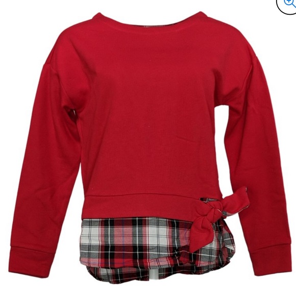 NEW- Women’s Izod Long Sleeve Tie Front 2 Fer Sweatshirt - Picture 1 of 11